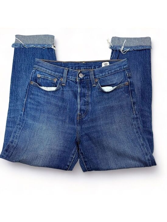 Levi's Denim - Levi's Blue Denim Midrise Jeans Wedgie Fit White Oak Cone Frayed Women Sz 27